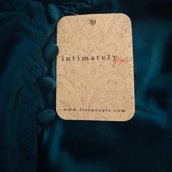 Free People Friday Fever Mini Slip in Crystal Teal Large NWT - Picture 7 of 7